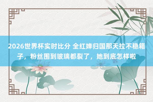 2026世界杯实时比分 全红婵归国那天拉不稳箱子，粉丝围到玻璃都裂了，她到底怎样啦