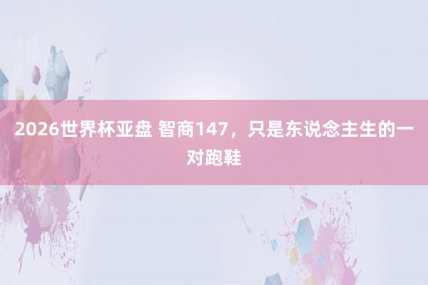 2026世界杯亚盘 智商147，只是东说念主生的一对跑鞋