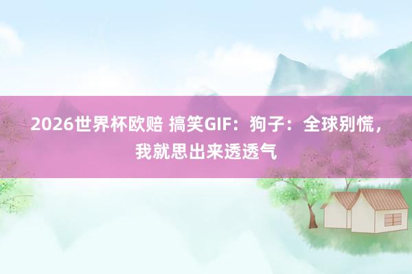 2026世界杯欧赔 搞笑GIF：狗子：全球别慌，我就思出来透透气