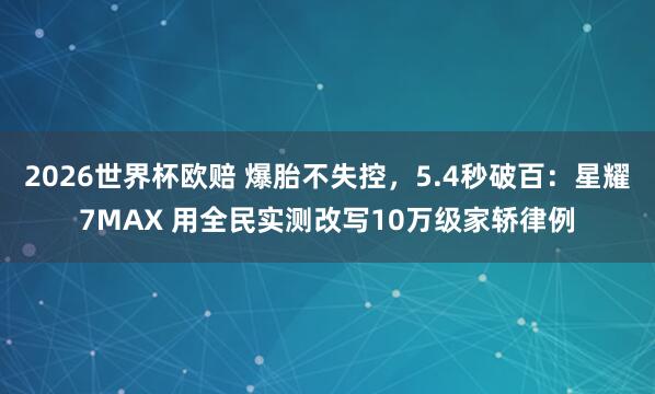 2026世界杯欧赔 爆胎不失控，5.4秒破百：星耀7MAX 用全民实测改写10万级家轿律例