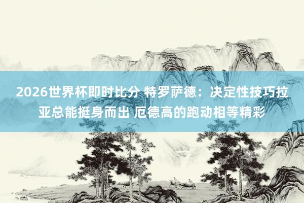 2026世界杯即时比分 特罗萨德：决定性技巧拉亚总能挺身而出 厄德高的跑动相等精彩