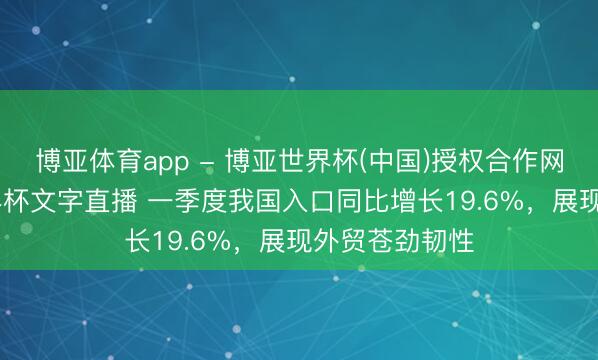 博亚体育app - 博亚世界杯(中国)授权合作网站，2026世界杯文字直播 一季度我国入口同比增长19.6%，展现外贸苍劲韧性