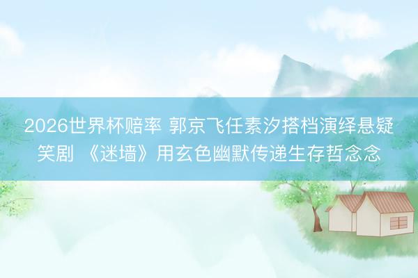 2026世界杯赔率 郭京飞任素汐搭档演绎悬疑笑剧 《迷墙》用玄色幽默传递生存哲念念
